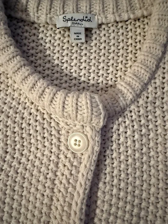 Splendid Dre Cardigan Moonstone Cream Size M - Picture 7 of 11